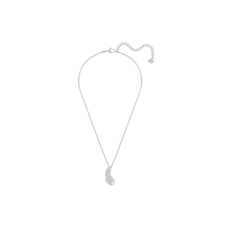 Swarovski Idyllia Nice Series Silver Large Feather Rhodium Plated Necklace Women necklace White 5482914