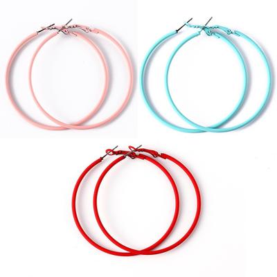 Kreative Große Kreis Anhänger Creolen Süße Farbe Damen Party Schmuck Geschenke