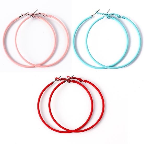 Creative Big Circle Charm Hoop Earrings Candy Color Women Party Jewelry Gifts