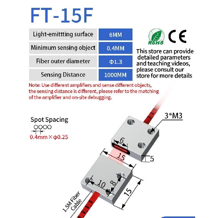 GTRIC Banner Array Fiber Optic Sensor Through-beam Probe Amplifier 12-24V DC Matrix Optical Photoelectric Switch Sensor