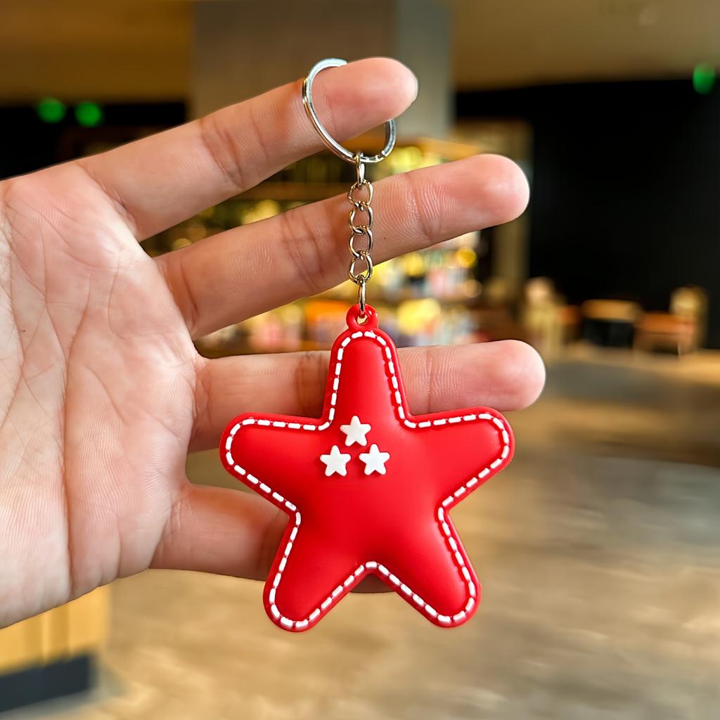 Versatile Five-pointed Star Keychain Leather Pendant Keychain Bag Pendant