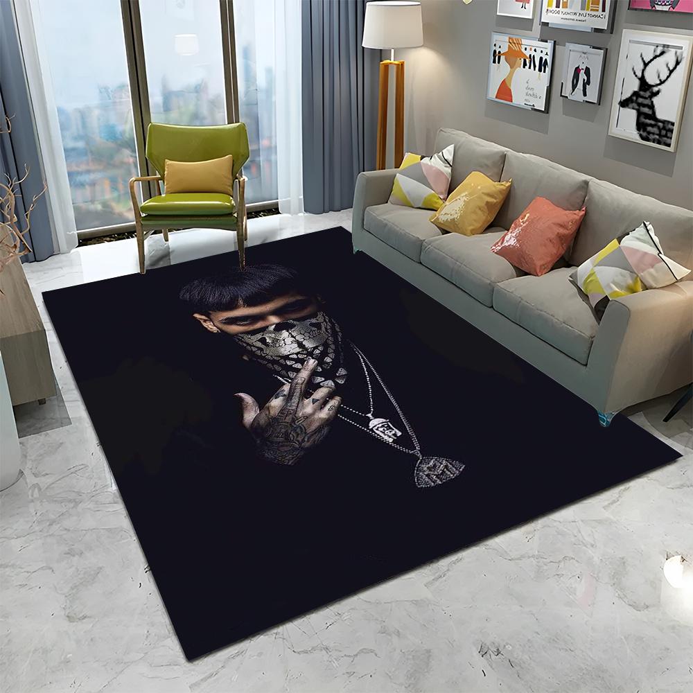 Free Anuel AA Rapper Hip Hop Singer Carpet Rug for Home Living Room Bedroom Sofa Doormat Decor,kids Area Rug Non-slip Floor Mat