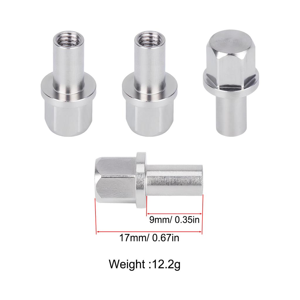 4PCS 12mm Hex Wheel Hub Drive Adaptor Extension Column Metal Nut 12/15/17/20/25mm for 1/10 RC Crawler Axial SCX10 TRX4