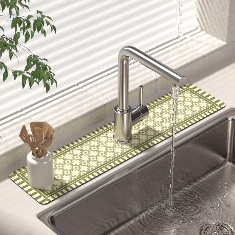 Wasserabsorbierende Matte für Wasserhähne, Küchenspülen, Waschbecken, Abtropfmatten, Spritzschutzmatten für Badezimmerarbeitsplatten