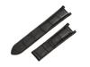King Watch Parts Compatible with Cartier Pasha Aftermarket Embossed Crocodile Leather 20mm [Import Original] - D-Buckle - Strap, Black,
