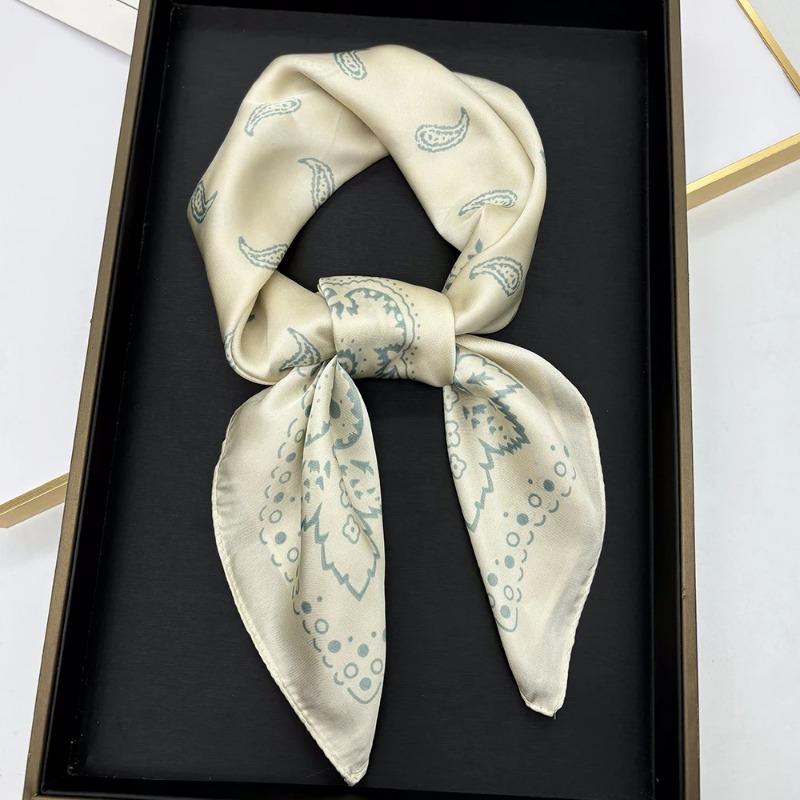 Horse Print Female Silk Neck Scarf Square Hair Scarves Foulard Head Band Shawls Wraps Neckerchief Bandana Women