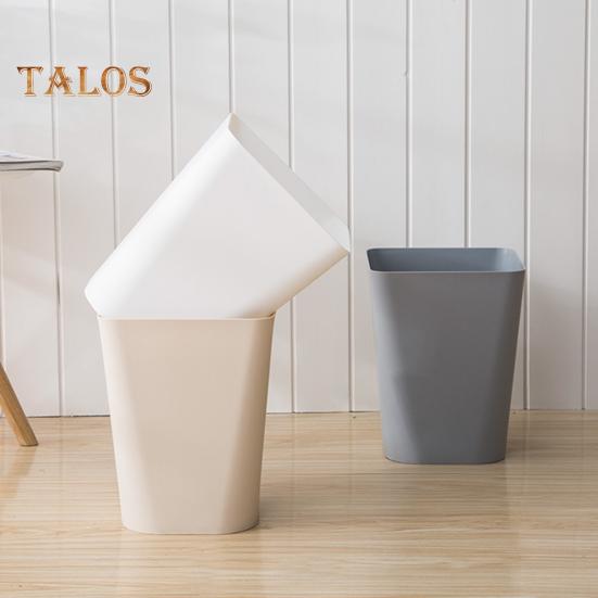 Small Waste Basket Trash Can Large Capacity Solid Color Easy To Clean Indoor Outdoor Plastic Garbage Bin