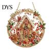 Christmas Themed Hanging Ornaments Diamond Art Ornament, 2D Acrylic Pearl Painting Window Decorations Pattern Suncatcher, Holiday Pendant for