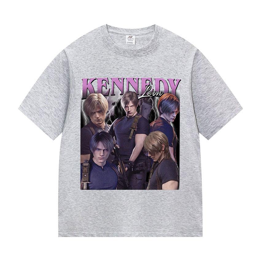 2025 Leon S Kennedy Retro Graphic T Shirt Men's Fashion 100_ Cotton Short Sleeve T-shirt Y2k Unisex Harajuku Clothing Tshirts