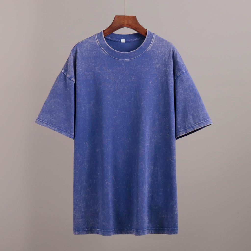 Washed and Worn Short Sleeved T-shirts for Summer Relaxation Round Neck Washed and Brushed Women’s T-shirts