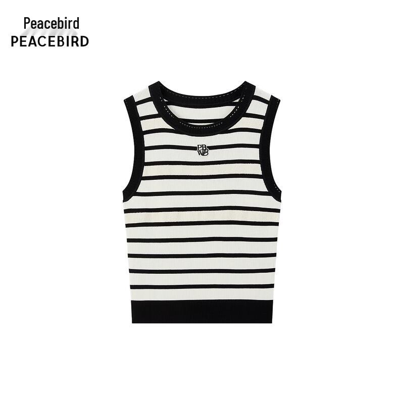 PEACEBIRD Women s Striped Vest Sweater S