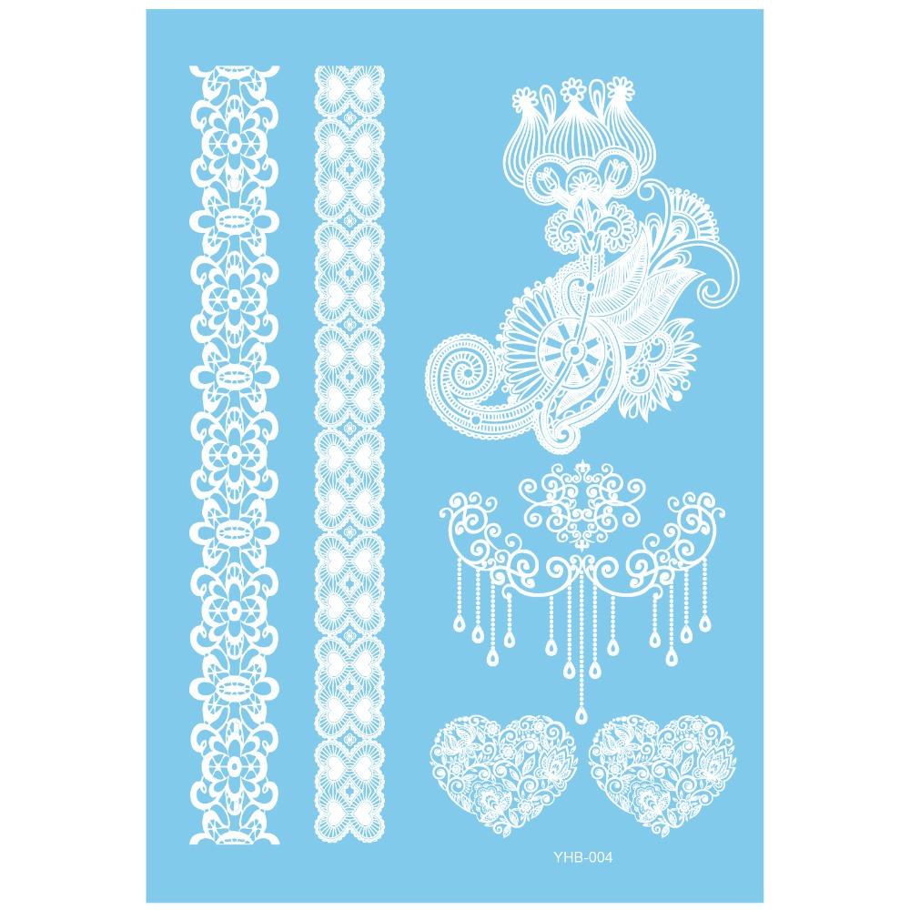 Lace Flower White Tattoo Stickers Long-lasting Butterfly Tattoo Stickers Women Men