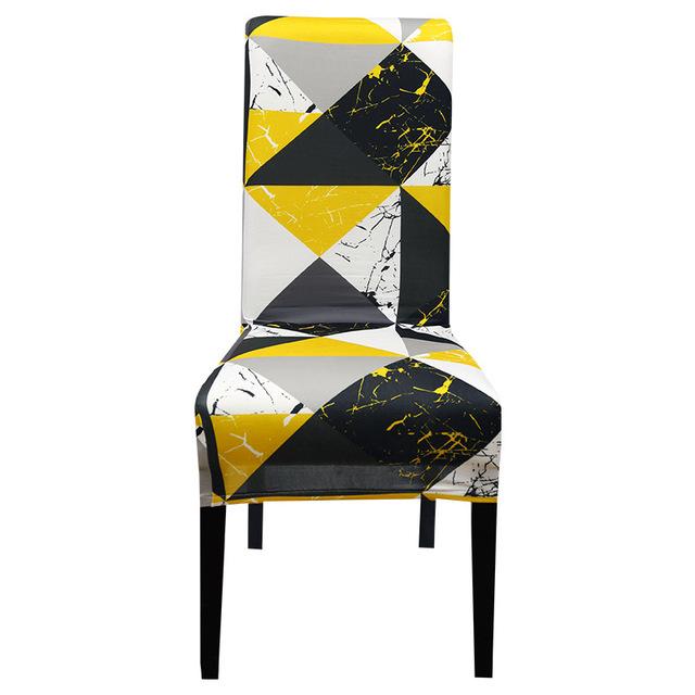 Xl Size Printed Chair Cover Geometric Look High Back Chair Covers Designed For Dining Room Area Wedding Hotel Kitchen Home Stretch Chair Case