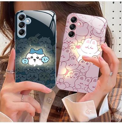 Luminous Rabbit Liquid Anti-fall Case for Samsung A71, A14, A20, A30, A25, Wow 50.
