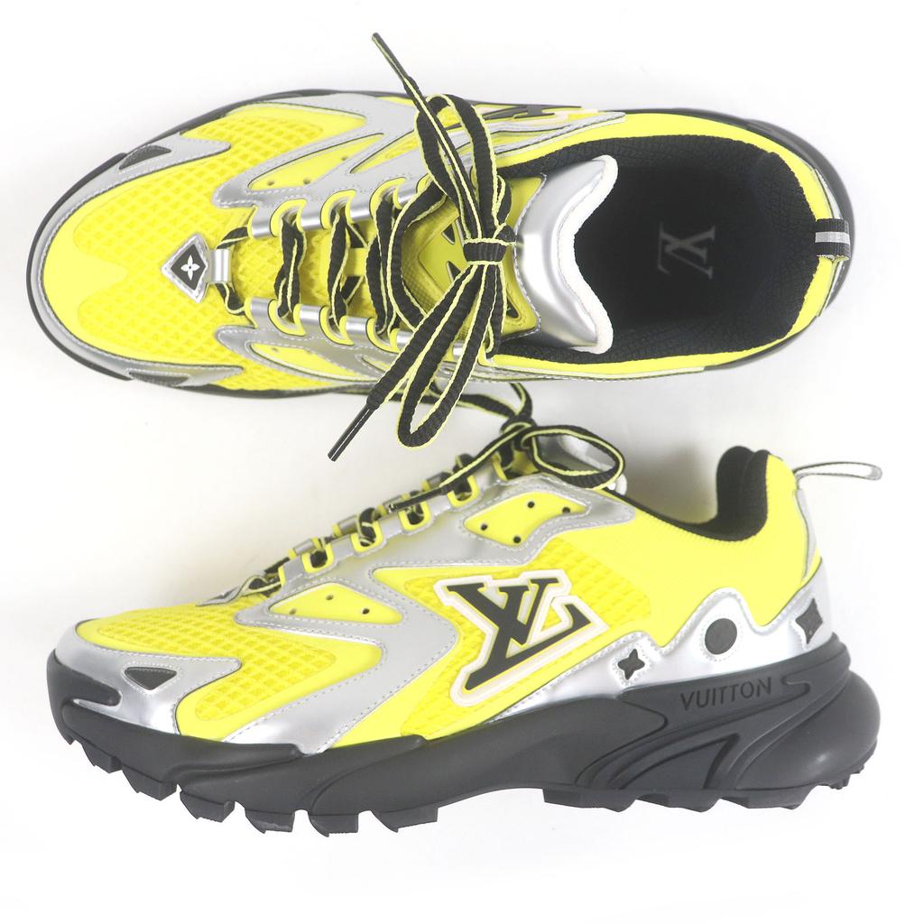Pristine LOUIS VUITTON Sneakers LV Tatic Line Yellow Silver Mesh Mens 7.5 1AA3A8 Used
