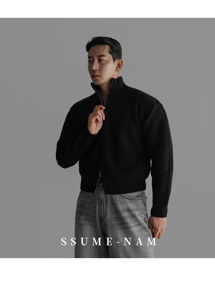 Herren Hochwertiger Strick-Reißverschluss-Cardigan im faulen Stil - Herbst/Winter Lockerer Freizeitpullover