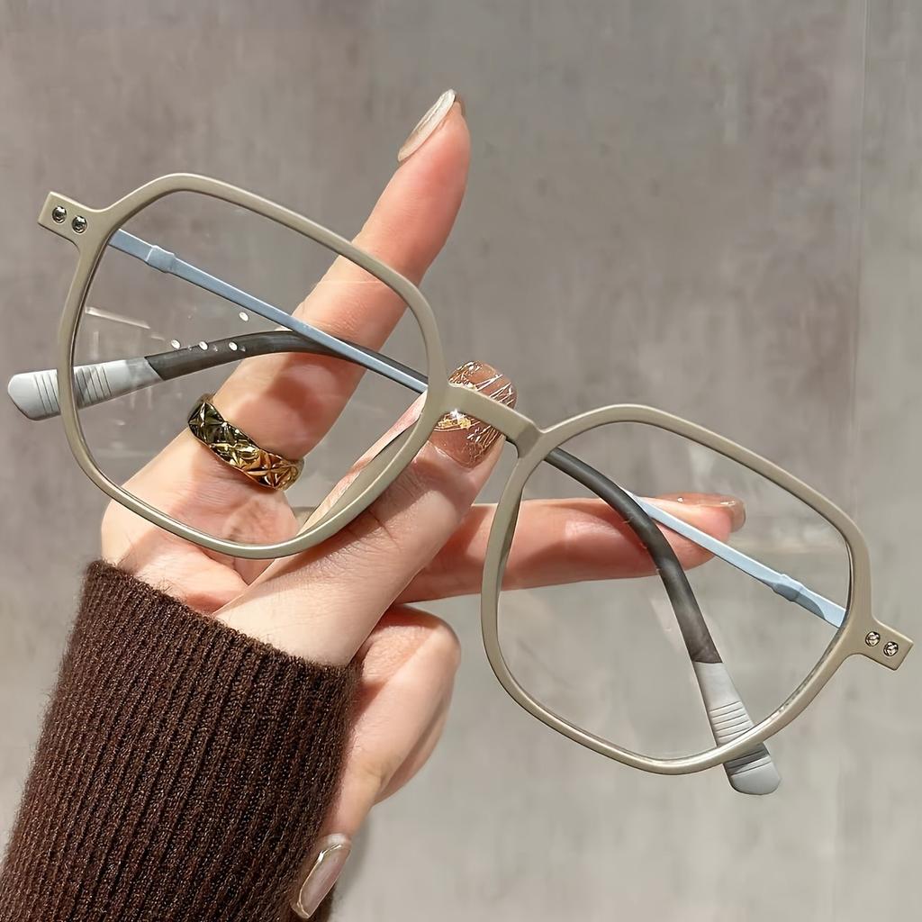 Fashionable Square Glasses Ultra Light PC Frame Unisex Minimalist Design Decorative Eyewear for Men and Women