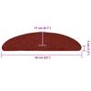 Self Adhesive Stair Treads 10 pcs 56 x 17 x 3 cm Burgundy Red Semi Round