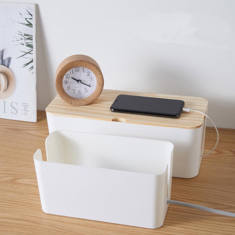 Elegant Cord Management Container Large Capacity Socket Organizer Power Strips Cables Storage Solution for Home Desk