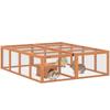 Freigehege Kaninchenstall aus Holz mit 2 Türen, Schutzhaus für 2-4 Zwergkaninchen, 180,4 x 150 x 48 cm, Orange