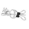 Cute Rabbit Duckbill Hair Clip Cutout Bow Alloy Silver Electroplated Rabbit Hair Barrette for Decoration
