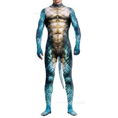 Cosplay Carnival Costume for Adult Bodysuit Unisex Jumpsuit Sexy with Tail Huskies Animal Printed Polyester Suits