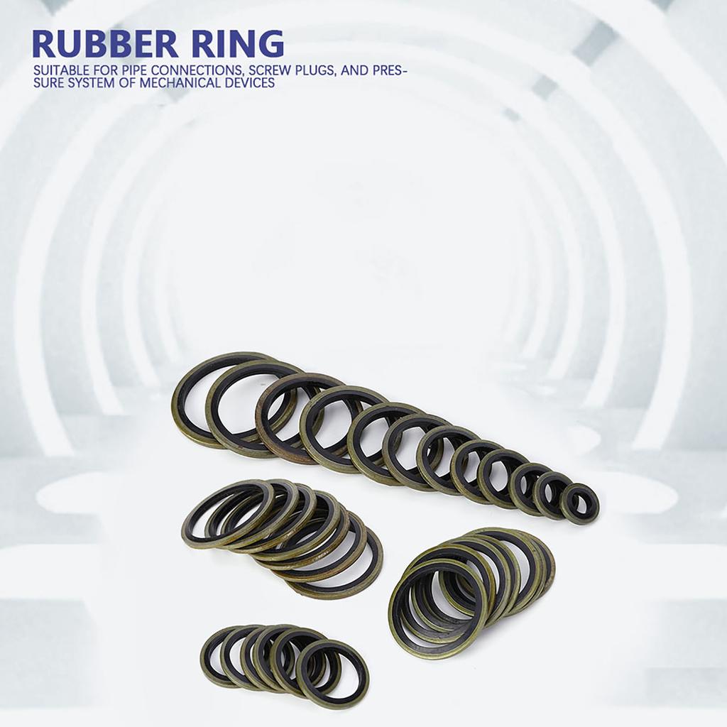 240pcs 6\8\10\12\14\16\18\20\22\24\27\30mm Metal Rubber Sealing Oil Ring Drain Plug Gasket Set