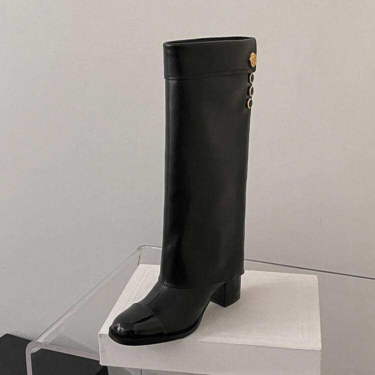 

Модный бренд Натуральная кожа Смешанный цвет Цветок Высокие сапоги Осень Зима Пикантные девушки 5,5 см Высокие каблуки Модные высокие до колена женские сапоги 44 34