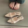 Bow women bag head Roman sandals summer fashion niche design sense commuter invisible pointed wedge heel women's shoes