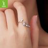 Smart Bird Plain Silver Open Ring Simple Cute Animal S925 Sterling Silver Ring Jewelry