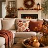 1PCS Autumn Thanksgiving Pumpkin Pillow Cover Sofa Cushion Case Decorative Throw Pillow Cover for Home Living Room Bedroom