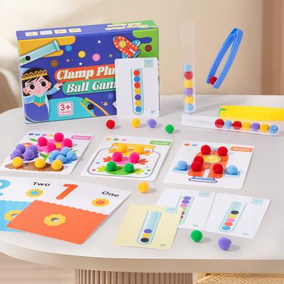Plüsch Ball Kindergarten Clip Perlen Farbe Kognitive Lehrmittel Hand Bewegung Training Frühe Bildung Spielzeug