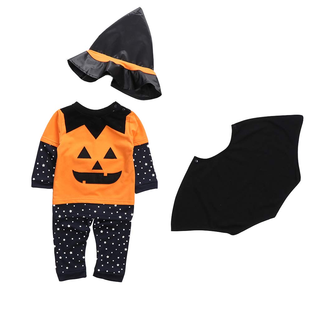 Ymgot Halloween Costume, Pumpkin and Magician, 4-Piece Set, Baby/Child Cosplay Costume, All Saints' Day (120)