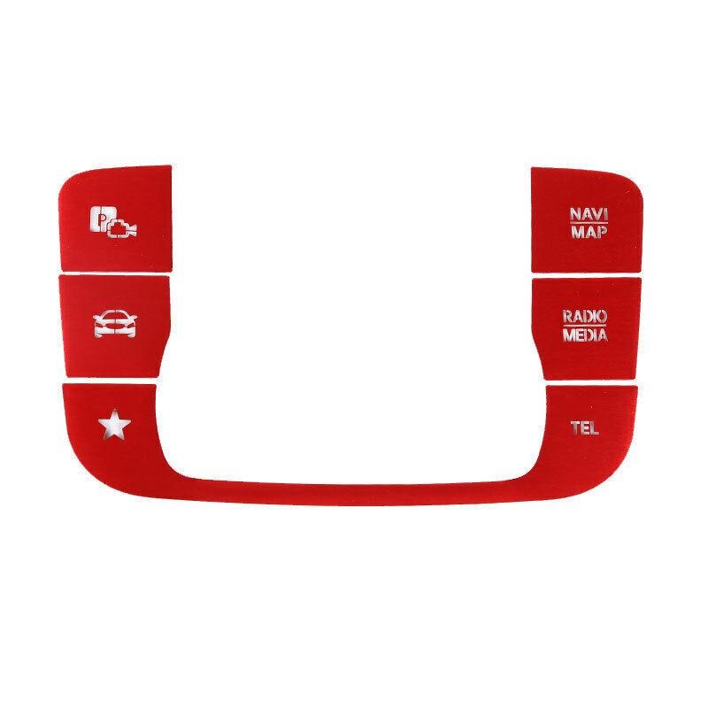 For Benz GLE GLS 2020-2024 Red Alloy Console Multimedia Switch Button Sticker 5X