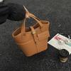 Lychee Pattern Portable Bucket Bag Women's New Texture Large Capacity Commuting Versatile Messenger Bag
