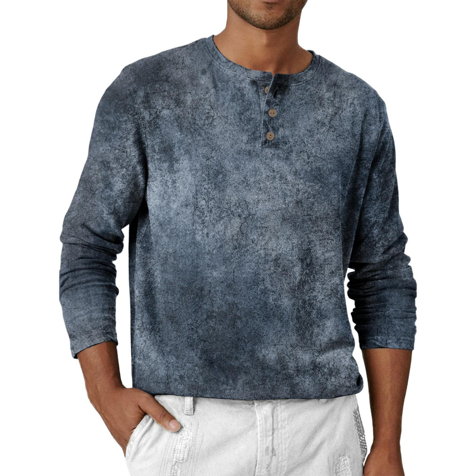 Мужская свободная повседневная толстовка с длинными рукавами, лацканами и застежкой-молнией L темно-синий