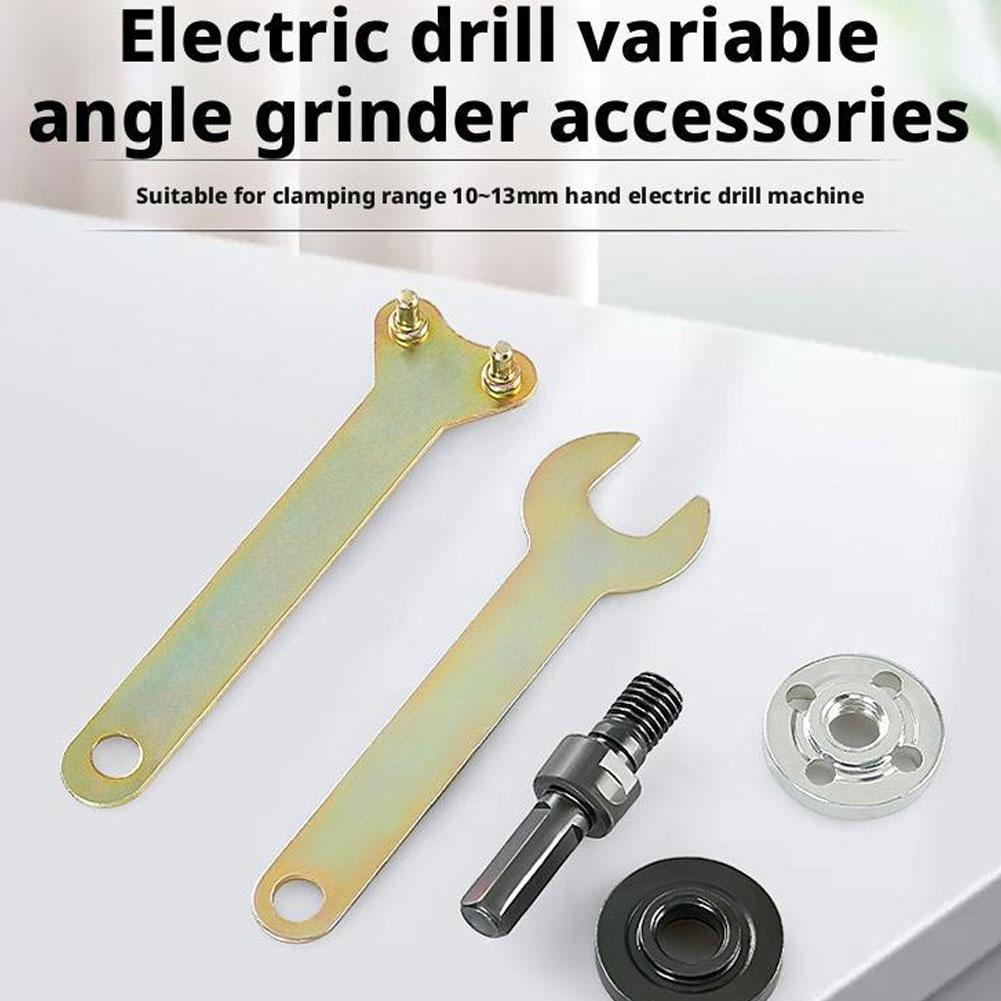 5pcs/set 10mm Electric Drill Conversion Angle Grinder Connecting Rod Cutting Disc Polishing Wheel Metals Handle Holder Adapter