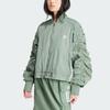 adidas Üç Şeritli Hafif Bomber Ceket, Bol Kısa Stil Kadın Ceketleri, İz-Yeşil IY3421