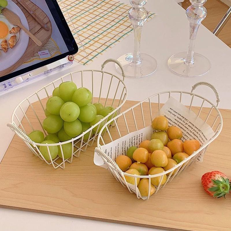 Multifunctionele IJzeren Opbergmand INS Stijl Grote Capaciteit Bureau-Organizer Box Snack Cosmetica Organizer met Handvat