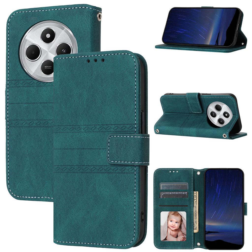 For Xiaomi Poco C75 4G/Redmi 14R 5G/14C 4G Case Wallet PU Leather Imprinted Pattern Phone Cover