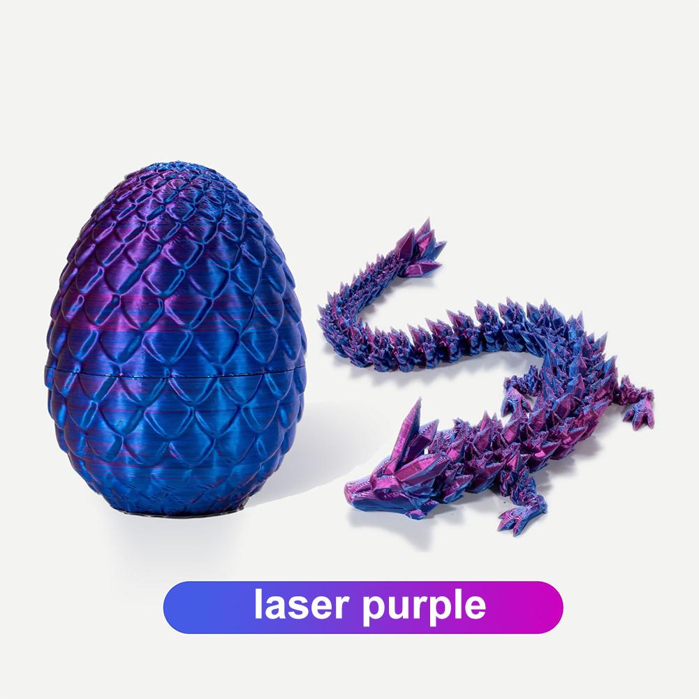 3D Printed Dragon Egg Easter Decoration Creative Decompression Dragon Egg Articulated Crystal Dragon Fidget Toy Kids Gifts
