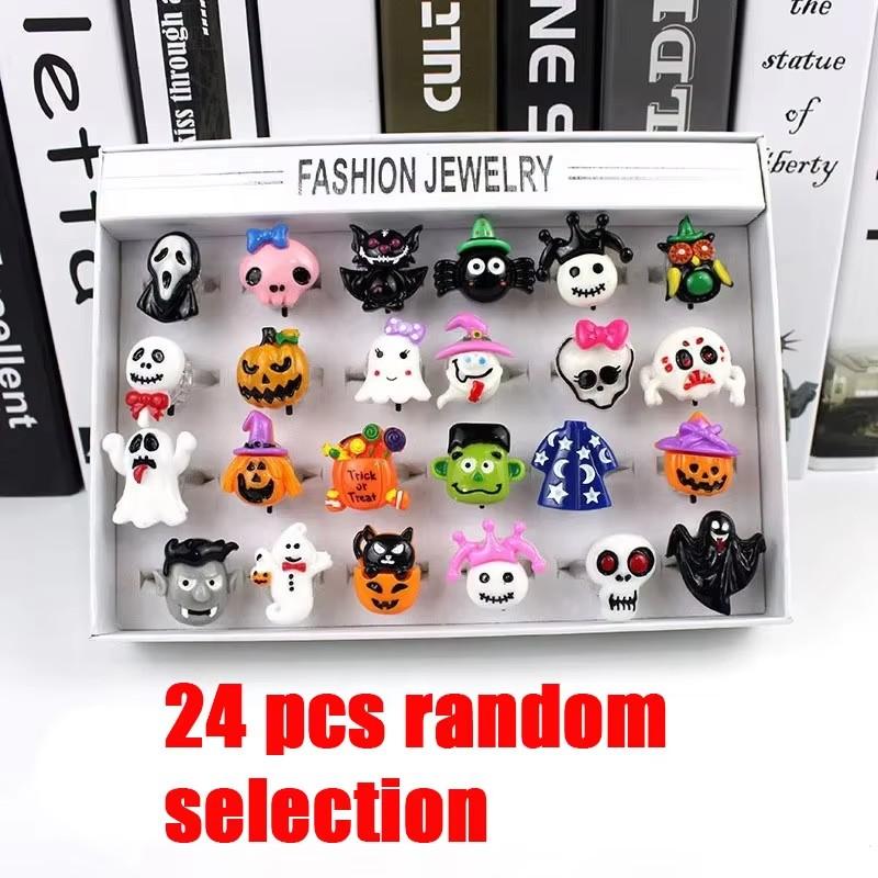 Halloween Kids Adjustable Rings LED Lights For Children's Toys, Halloween Party Gifts Portable Flashing Lights