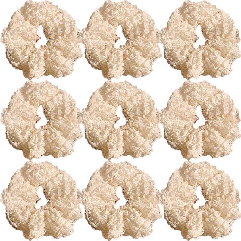 Fabric Lace Flower Edge Hair Ring Cute and Sweet Korean Style Scrunchie Hair Accessories