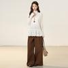 Xiaoxiangfeng Lace Fungus Edge Semi-turtleneck Knitted Sweater Women's Autumn and Winter Long-sleeved T-shirt with Bottoming Shirt Top