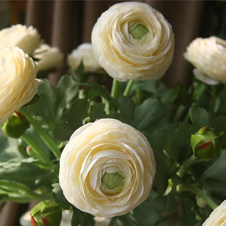 Imitation Flower Flocking with 2 Heads Peony for Home Decoration Artificial Flower Dew Lotus