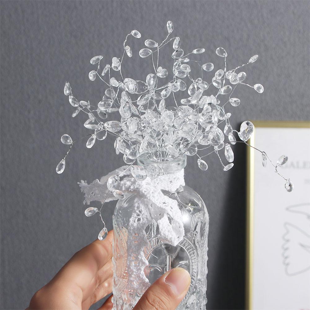 For Home Wedding Party DIY Craft Decoration Crystal Bud Branches Crystal Flower Artificial Bouquet