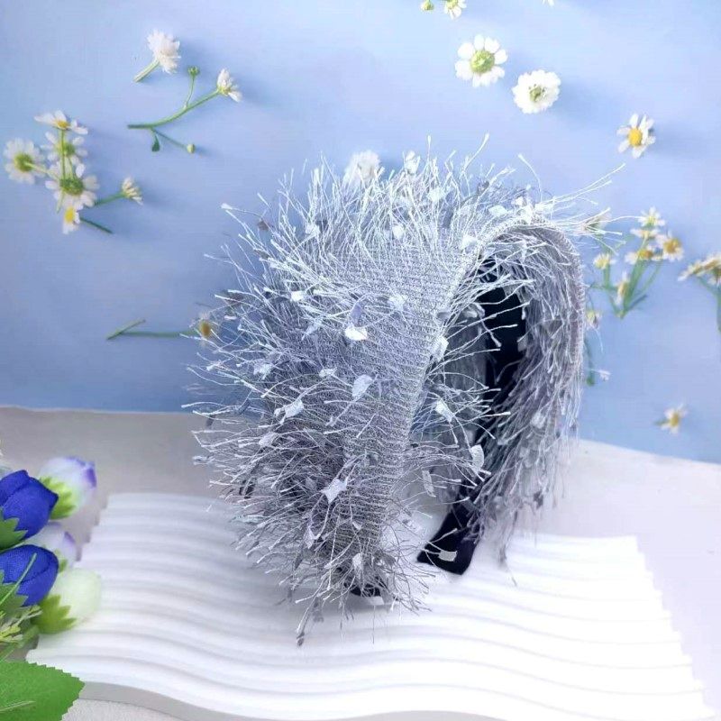 Französischer Stil Retro Stirnband Diadema Haarband Schwarzes Haarband Breiter Rand Pelziges Stil Abdeckung Graue Haare Accessoires für Damen