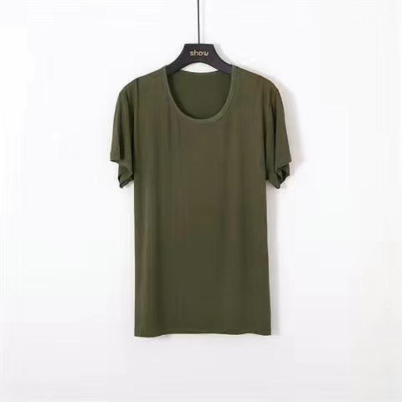 Mens Modal T-Shirt Short Sleeve Loose O-Neck Men T Shirt Bottom Large Size Undershirt Man T Shirt Solid Color for Male Tops Tees