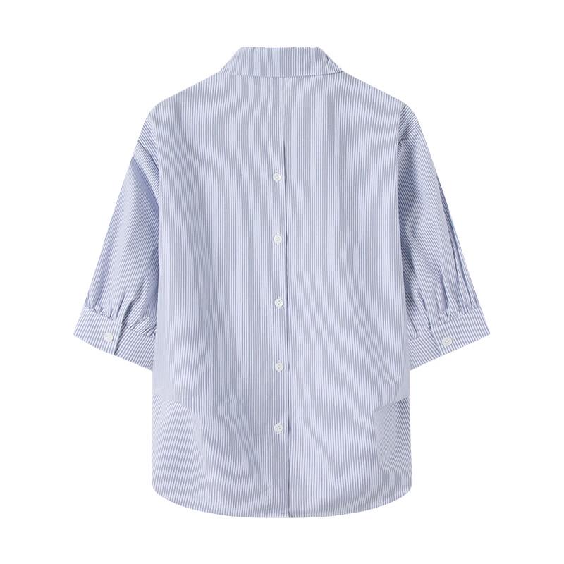 Navigare Women's Striped Cotton Half-Sleeve Shirt