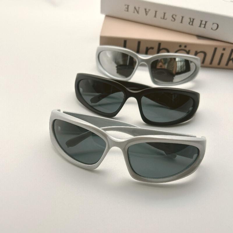 3PCS Cycling Steampunk Y2K Sunglasses Women Men Half Frame Design Sports Punk Sun Glasses Summer Blue Mirror Shades UV400